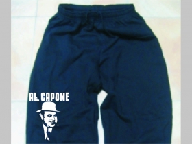 Al Capone čierne teplákové kraťasy s tlačeným logom
